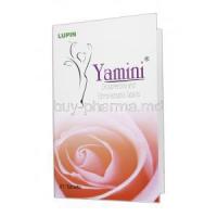 Yamini, Generic Yasmin, Drospirenone and Ethinylestradiol, 3 mg and 0.03 mg, Box
