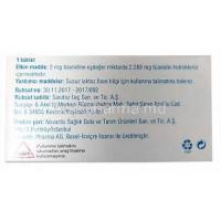 Sirdalud, Tizanidine 2 mg, Sandoz, Box information, Dosage, Manufacturer