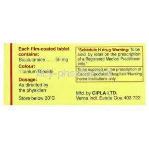 Calutide, Bicalutamide 50 mg Box information
