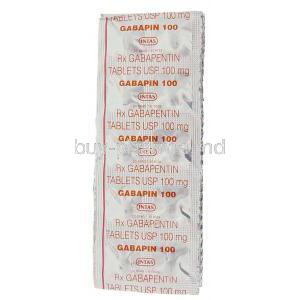 Gabapin, Gabapentin 100 Mg Packaging