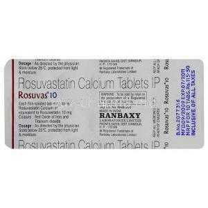 Rosuvas, Generic Crestor, Rosuvastatin 10 mg Packaging