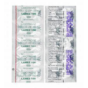 Lamez, Lamotrigine 100mg tablets