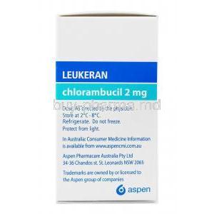 Leukeran, Chlorambucil 2mg box side