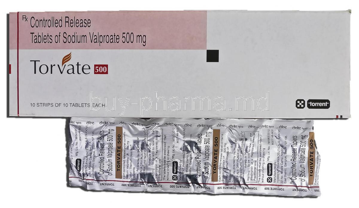 Torvate, Sodium Valproate, 500 mg, Tablet