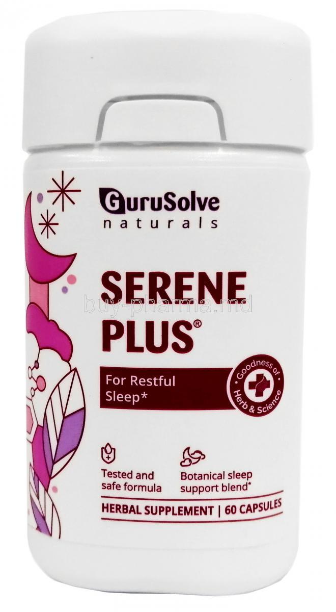 Serene Plus,Harb brend 500g, 60caps,Gurusolve Naturals Inc.Bottle