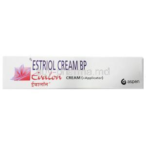 Evalon Cream, Estriol 1mg, Cream 15g box front view