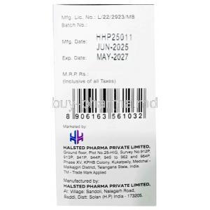 Cyclosted Injection, Cyclophosphamide 500 mg, Halsted Pharma, Box information, Mfg date, Exp date