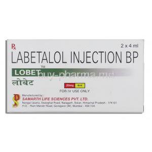 Lobet, Generic Normodyne/ Trandate, Labetalol Injection Samarth Life