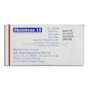 Skelebenz, Generic Flexeril, Cyclobenzaprine 15 mg Sun pharma