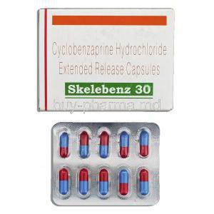 Skelebenz, Generic Cyclobenzaprine, Cyclobenzaprine Hydrochloride 30mg, Capsule