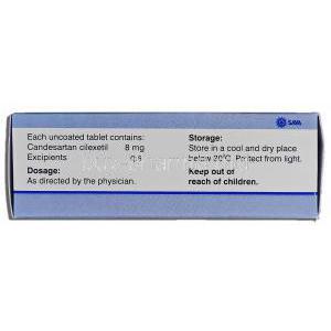 Creanz 8, Candesartan cliexetil 8mg, Box description