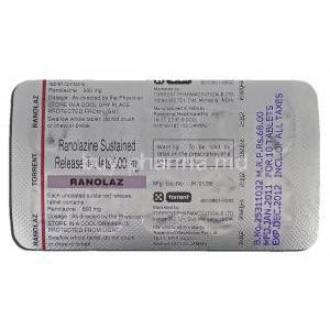 Ranolaz, Generic Ranexa, Ranolazine Sustained Release, 500mg, Strip description