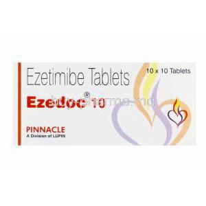 Ezedoc 10, Generic Zetia, Ezetimibe 10mg Box