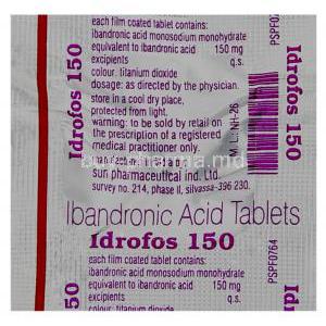 Generic Boniva, Ibandronate Acid 150 mg Tablet