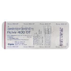 Generic  Zovirax, Acyclovir 400 mg information