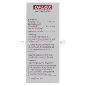 Ofloxacin Eye/ Ear Drops  0.3% 5 ml box warning