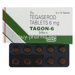 Generic  Zelnorm, Tegaserod Maleate  6mg Tablet and box