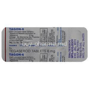 Generic  Zelnorm, Tegaserod Maleate  6mg Tablet information