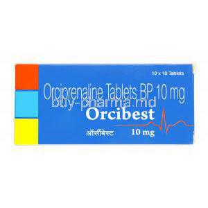 Orcibest, Generic Metaproterenol, Orciprenaline Sulphate 10 mg box