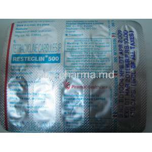 Generic  Achromycin, Tetracycline 500 mg blister pack info