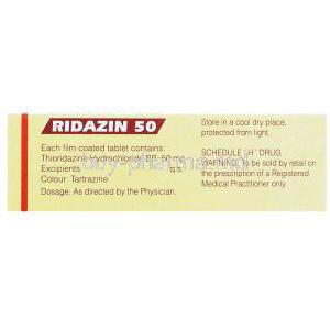 Ridazin, Thioridazine 50mg Composition