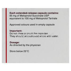 Generic  Toprol-XL, Metoprolol XR  100 mg box