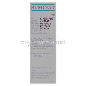 Suminat, Sumatriptan  Nasal Spray box warning