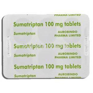 Sumatriptan 100 mg packaging (Aurobindo)