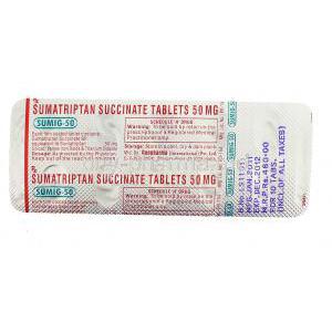 Sumig, Sumatriptan 50mg Packaging