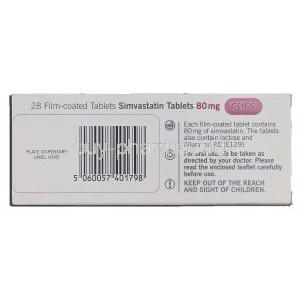 Simvastatin, Simvastatin 80mg Box Information (Almus)