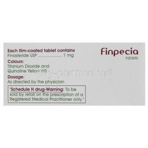 Finpecia, Finasteride 1mg (Cipla) Box Information