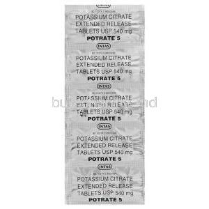 Potrate, Potassium Citrate  540 mg (Intas) Extended Release Tablet