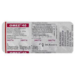 Omez, Omeprazole 40 mg packaging information