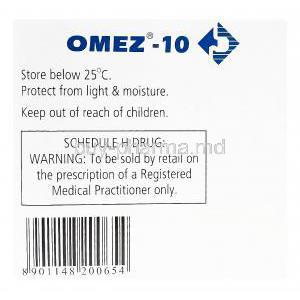 Omez, Omeprazole 10mg Box Information