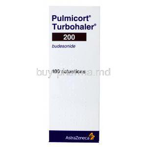 Pulmicort Inhaler, Budesonide, 200, 100actuations, AstraZeneca, Box front presentation