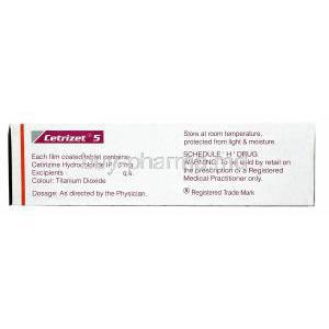 Cetrizet, Cetirizine dosage