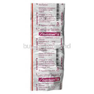 Cetrizet, Cetirizine tablets