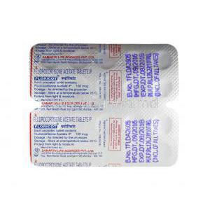 Floricot, Fludrocortisone Acetate 100 mcg tablets back