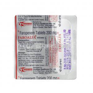 Faroalfa, Faropenem tablets back