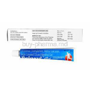 Relaxyl Gel tube, box back