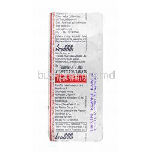 Feno-TG Plus, Atorvastatin and Fenofibrate tablets back