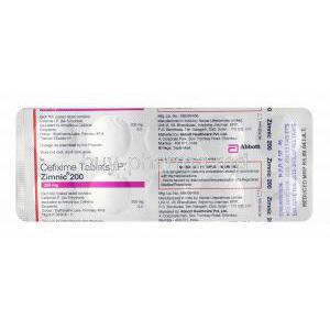 Zimnic DT, Cefixime 200mg tablets back