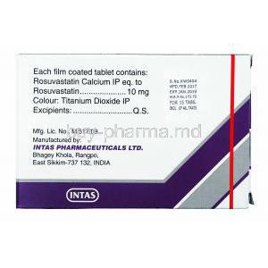 Arvast, Rosuvastatin 10mg manufacturer