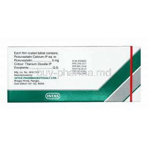 Arvast, Rosuvastatin 5mg manufacturer