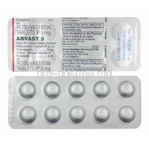 Arvast, Rosuvastatin 5mg tablets