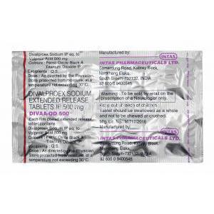 Divaa-OD, Divalproex 500mg tablets