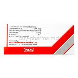 Duvanta NP, Duloxetine and Methylcobalamin manufacturer