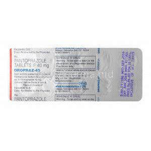 Oropraz Pantoprazole 40mg tablets