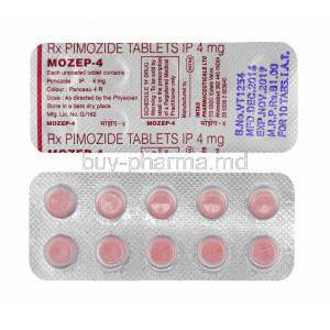 Mozep, Pimozide 4mg tablets