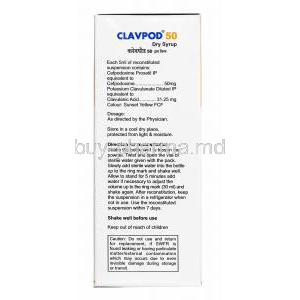 Clavpod Dry Syrup, Cefpodoxime and Clavulanic Acid direction for use